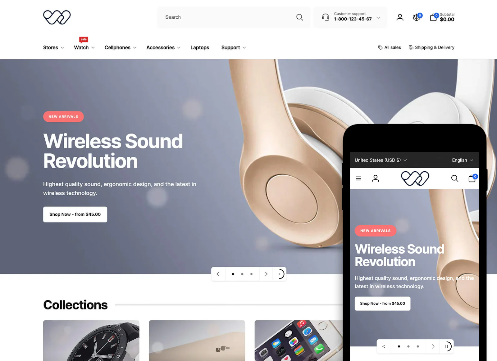 Desktop And Mobile Preview For Woodstock