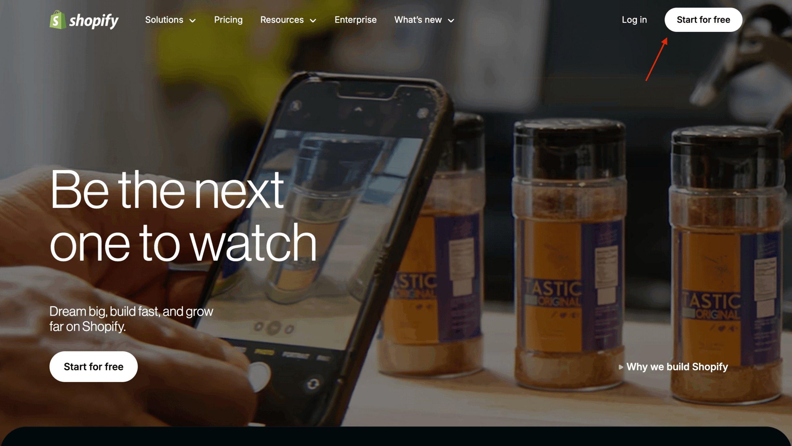 shopify homepage