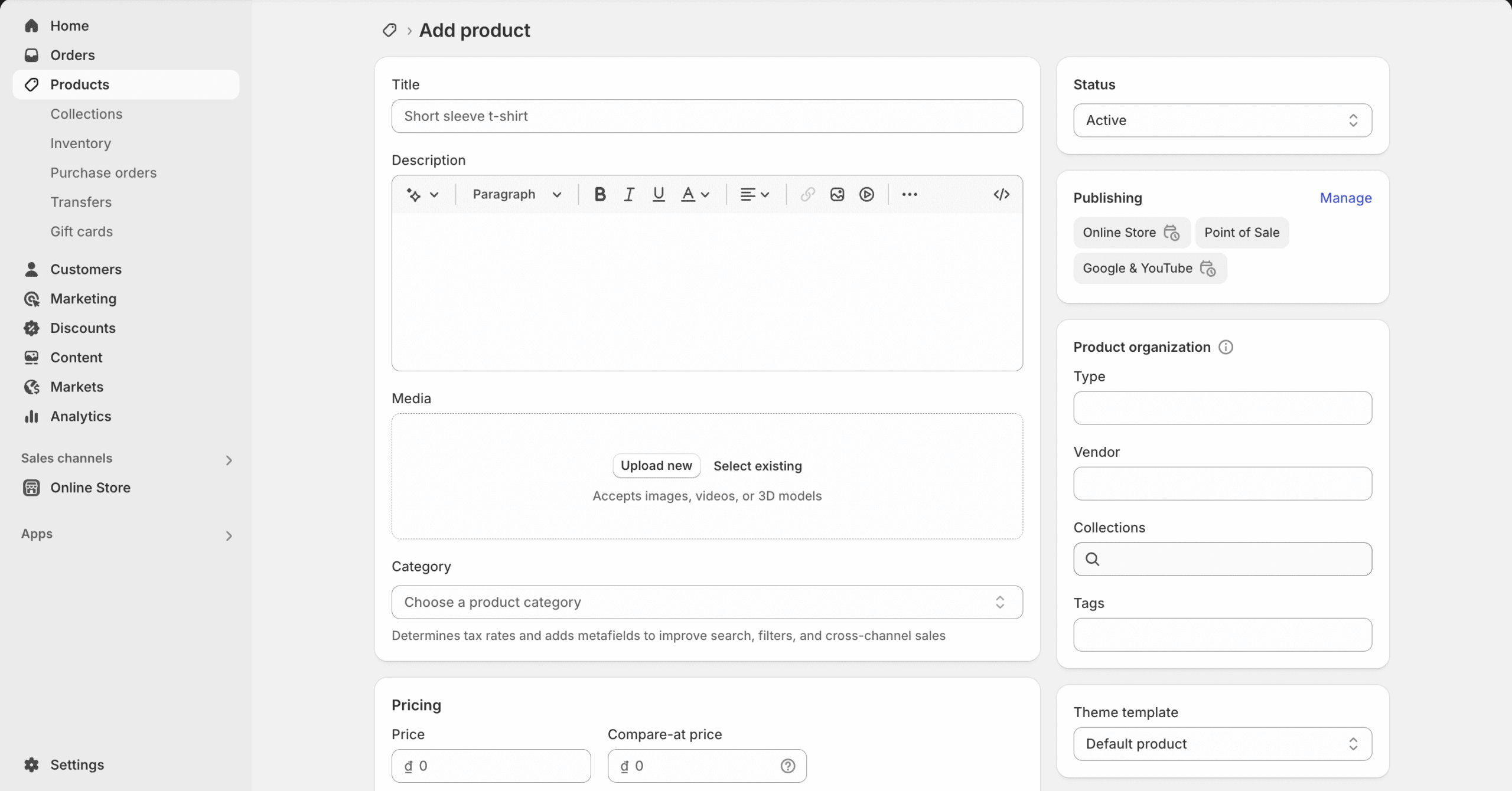 shopify product page