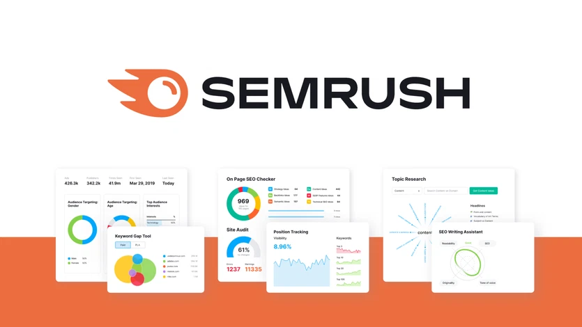 semrush logo and interface