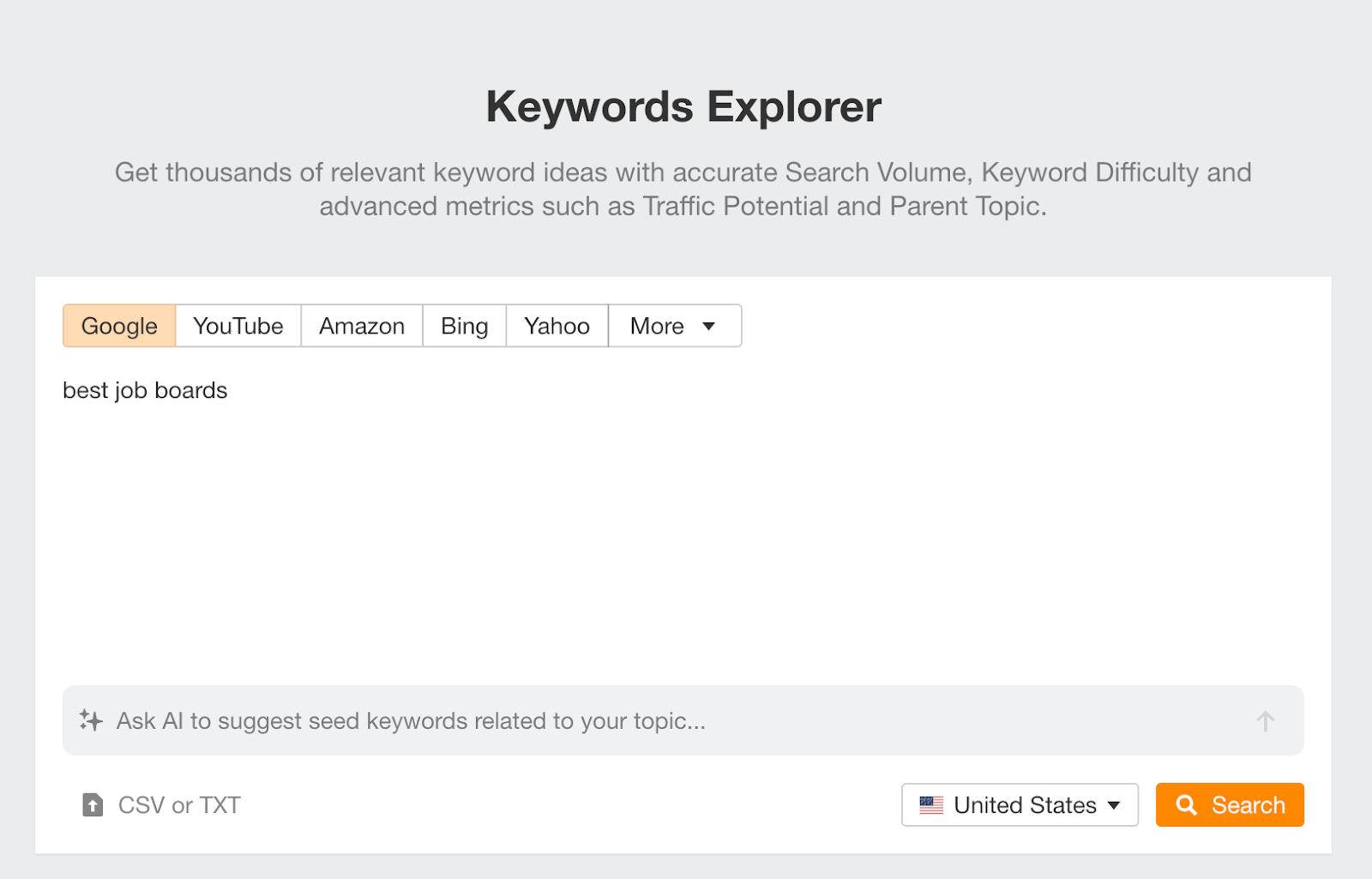 ahref keyword explorer