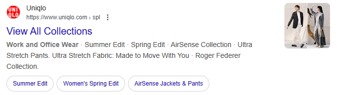 rich snippets of collection pages