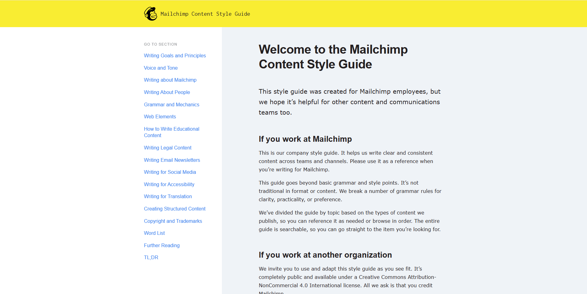Mailchimp Content Style Guide