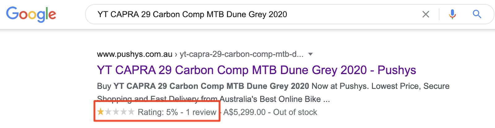 Rich Snippets: Product Rating