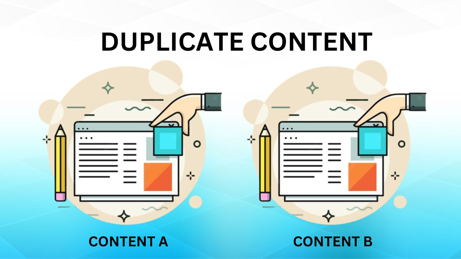 An illustration of duplicate content: the same Shopify page accessible through multiple URLs. 