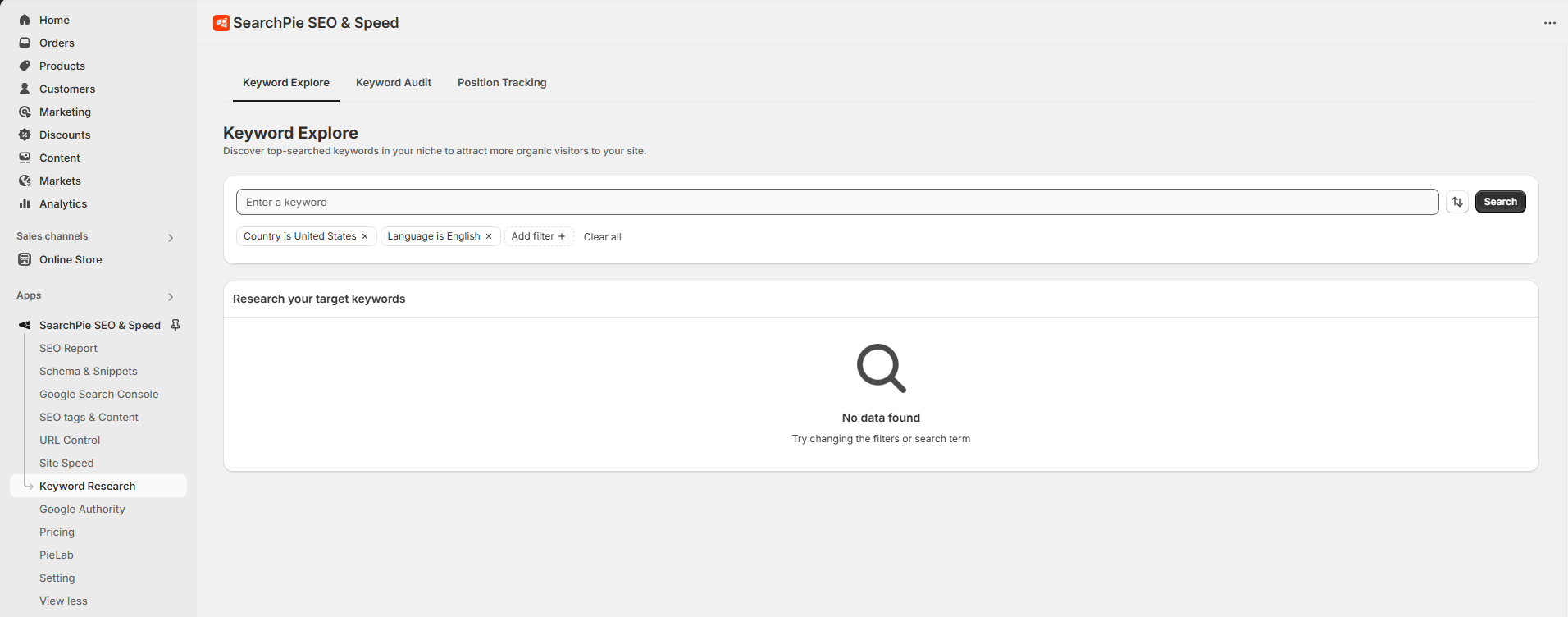 searchpie keywords explore