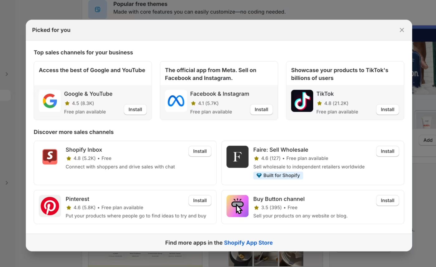 Sale Channels Can Integrate To Shopify