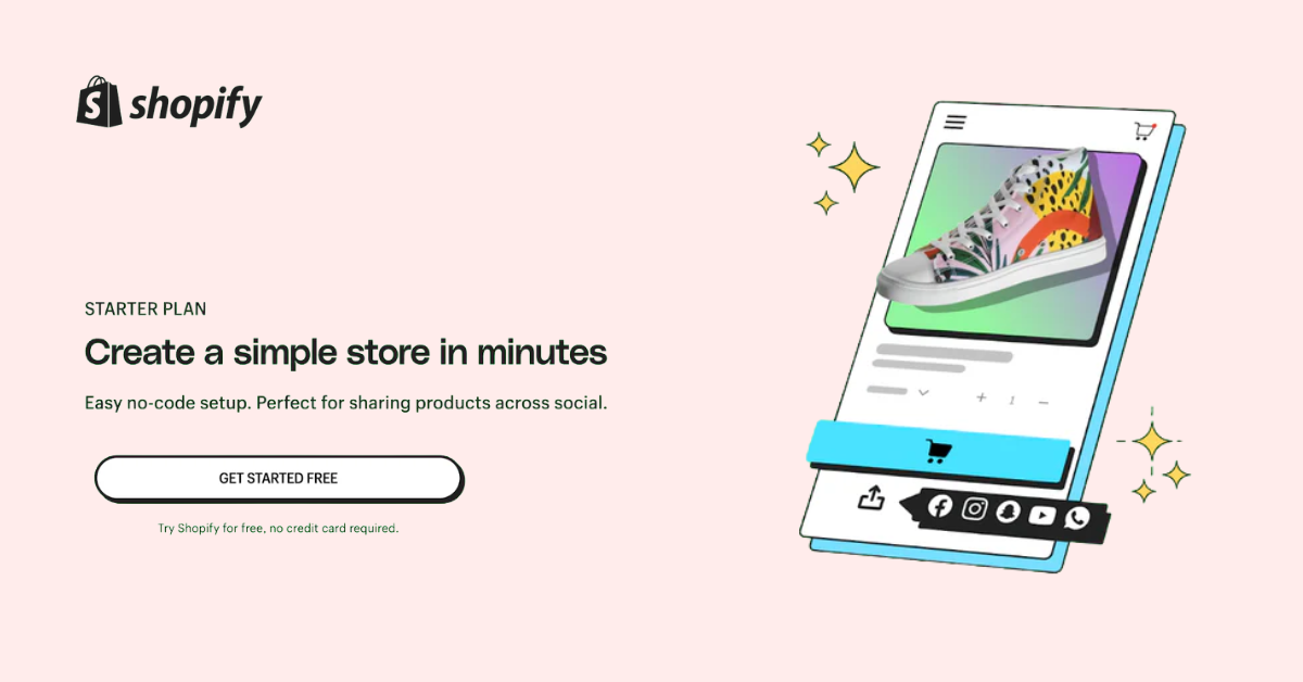 Shopify Starter Vs. Shopify Basic plan illustration