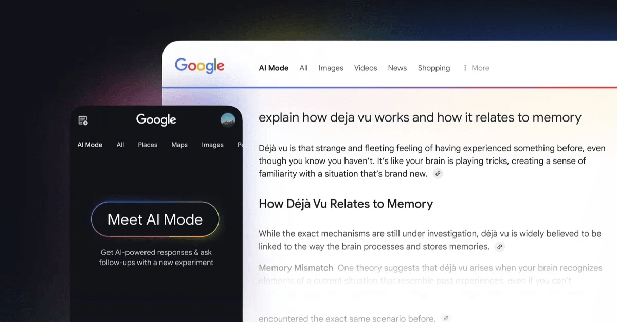 Google interface with AI mode