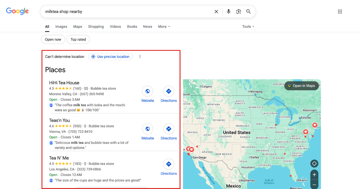 example of zero-click searches