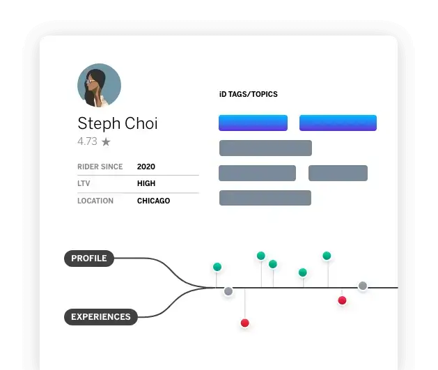 a customer profile created on Qualtrics Experience iD