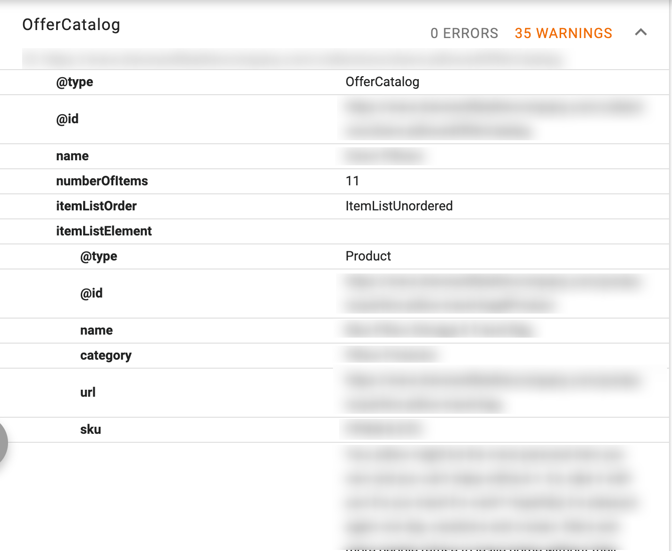 an example of OfferCatalog schema