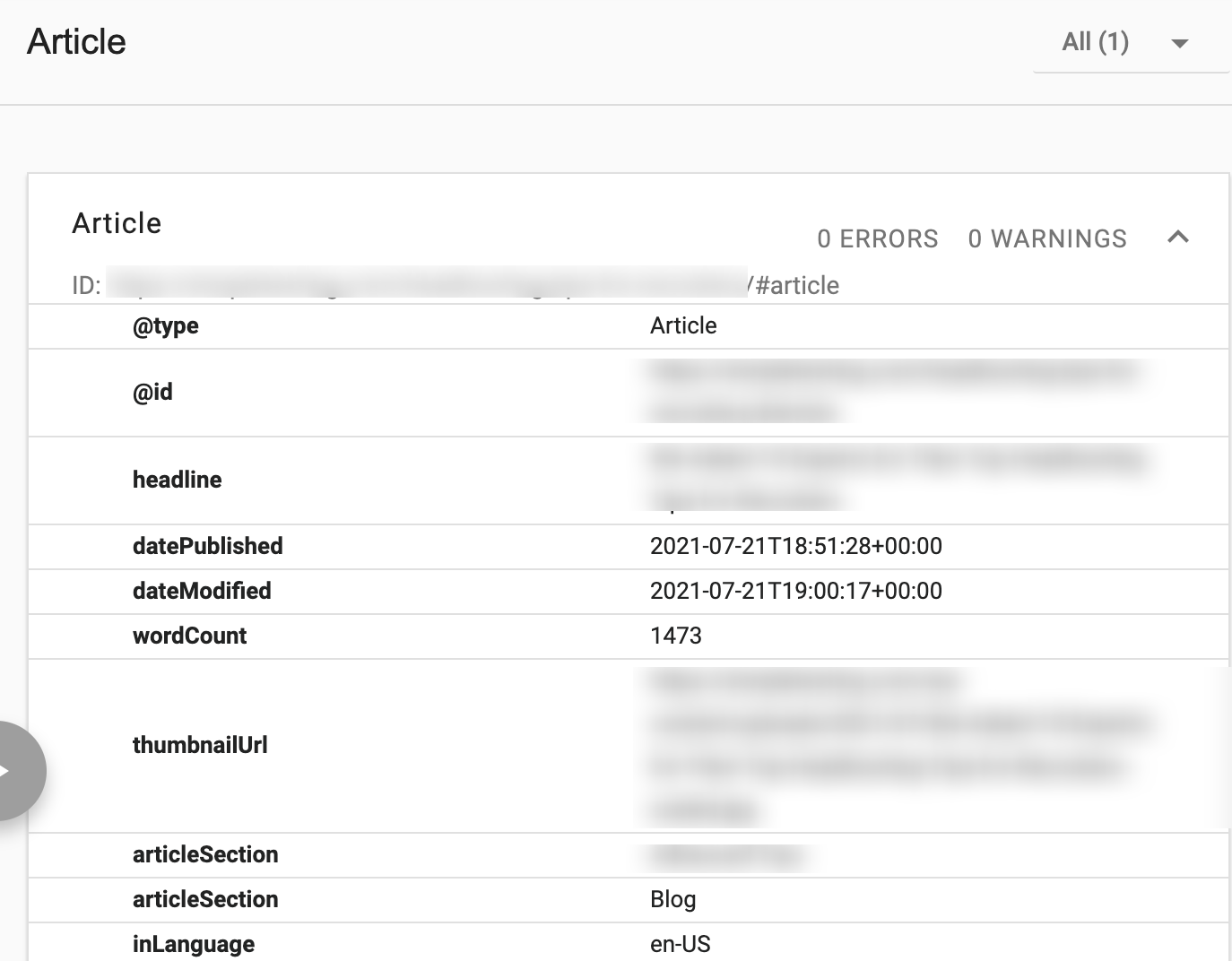 an example of “Article” schema