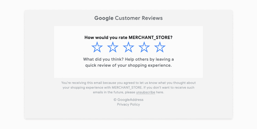 google customer reviews interface