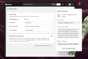 Shopify admin dashboard showing agentic commerce storefront channel attribution