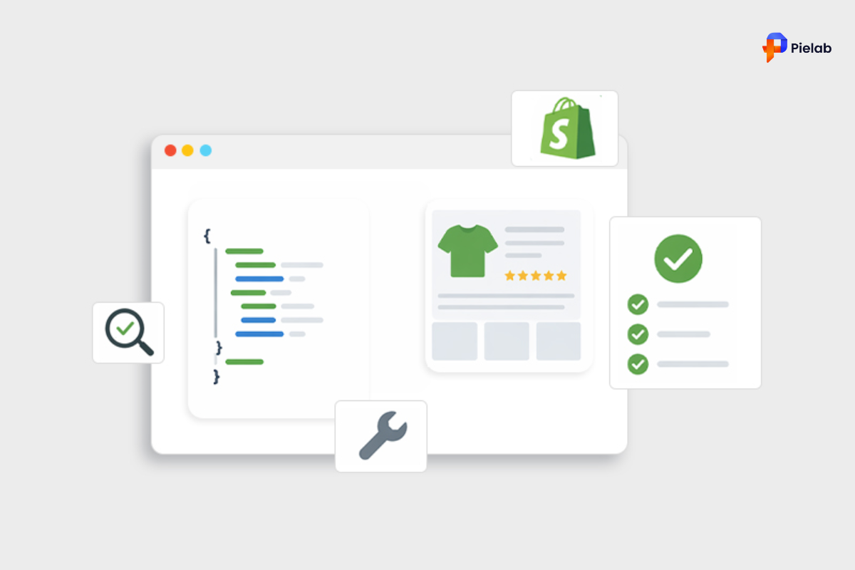 SearchPie Schema and Snippets feature showing product schema setup for Shopify ecommerce store