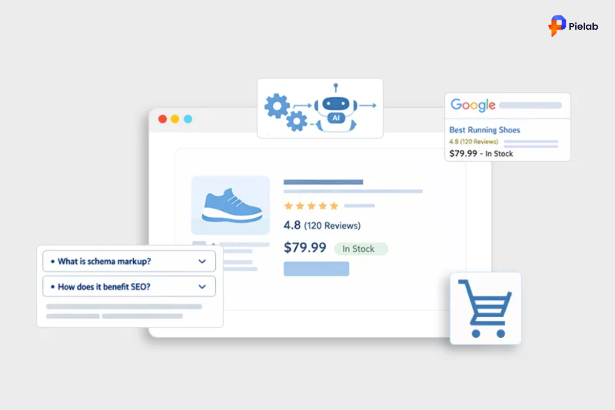 Ecommerce schema showing rich results benefit with star ratings and price for Shopify product listings