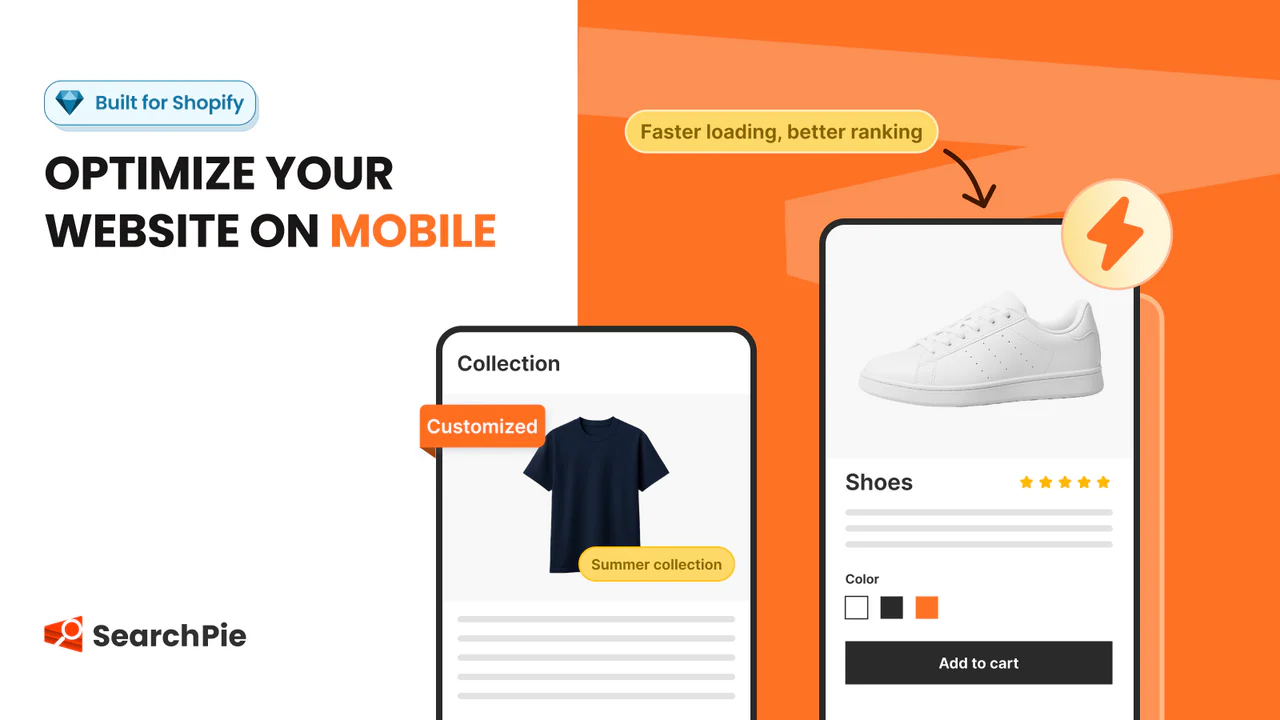 SearchPie image optimizer Shopify app showing bulk alt text and image compression features for Shopify image optimization