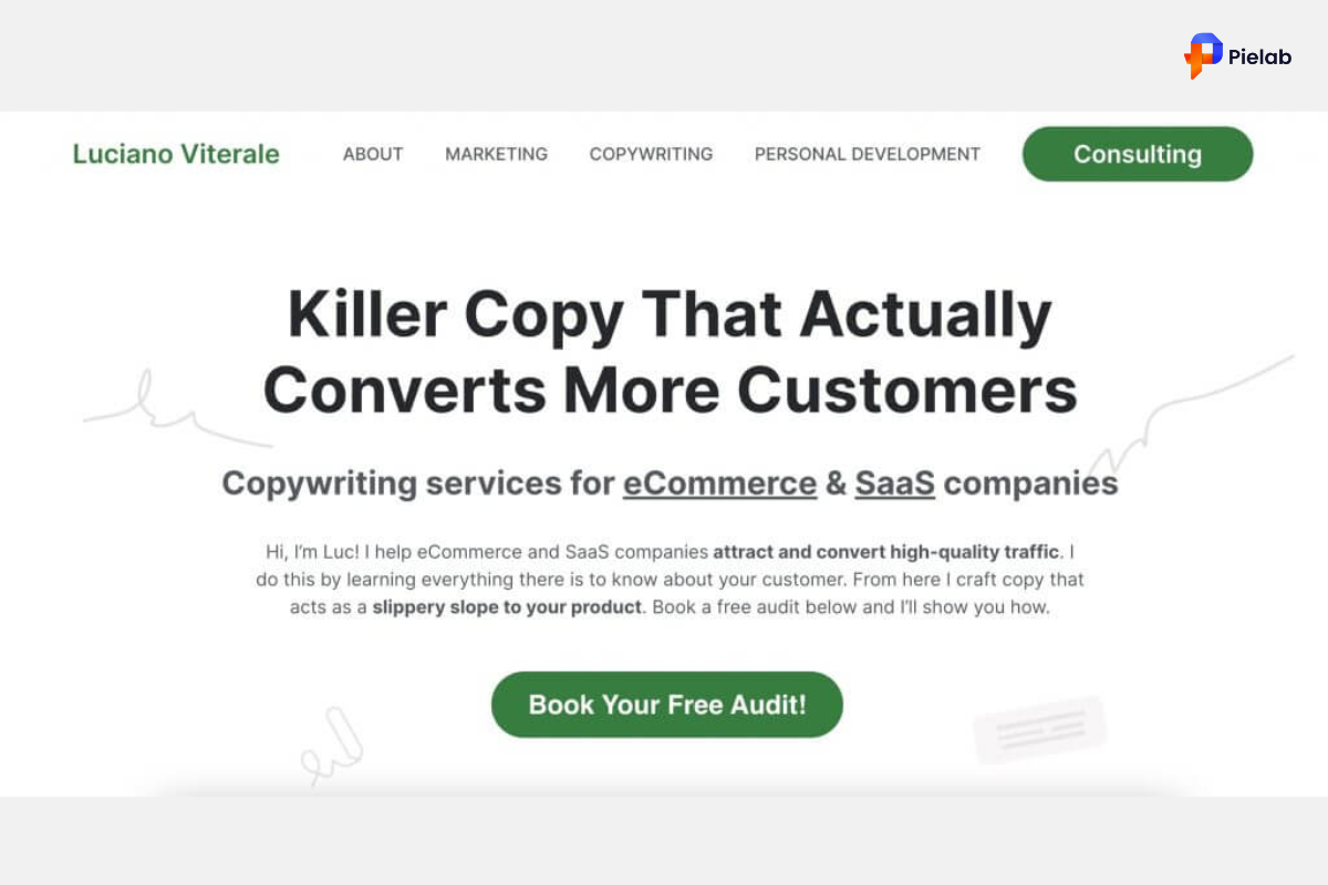 Best Online Business: 10 Profitable Ideas to Start on Shopify 4 Best online business copywriting service shown as Shopify business idea with writing samples and client portfolio