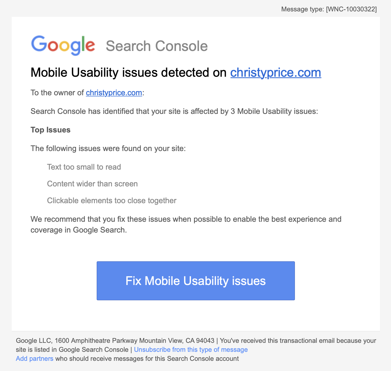 SEO Issues: 10 Critical Fixes Every Shopify Merchant Must Know 3 SEO issues showing mobile experience problems in Google Search Console mobile usability report