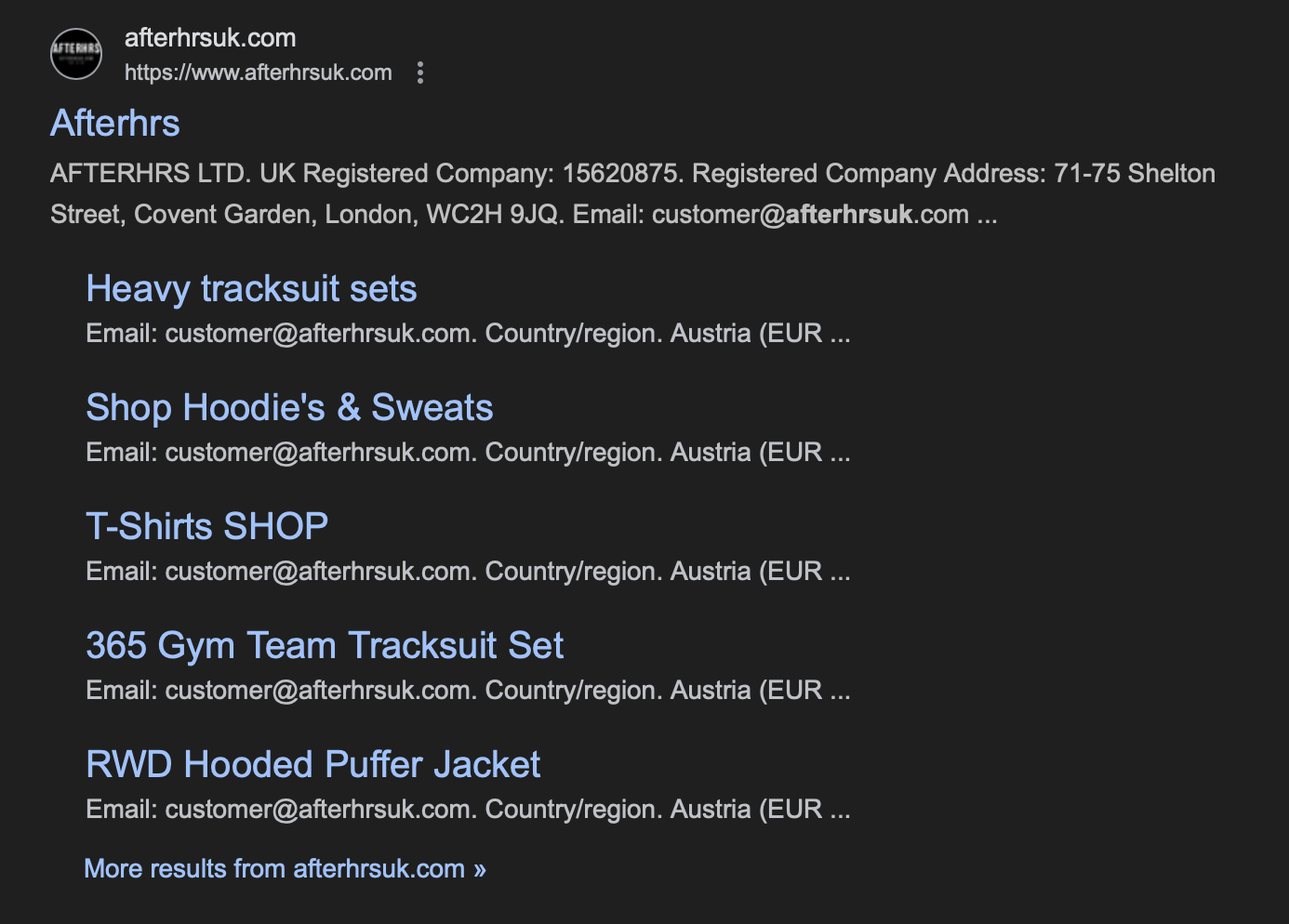 Shopify product tags SEO problem showing indexed tag pages appearing in Google site search results
