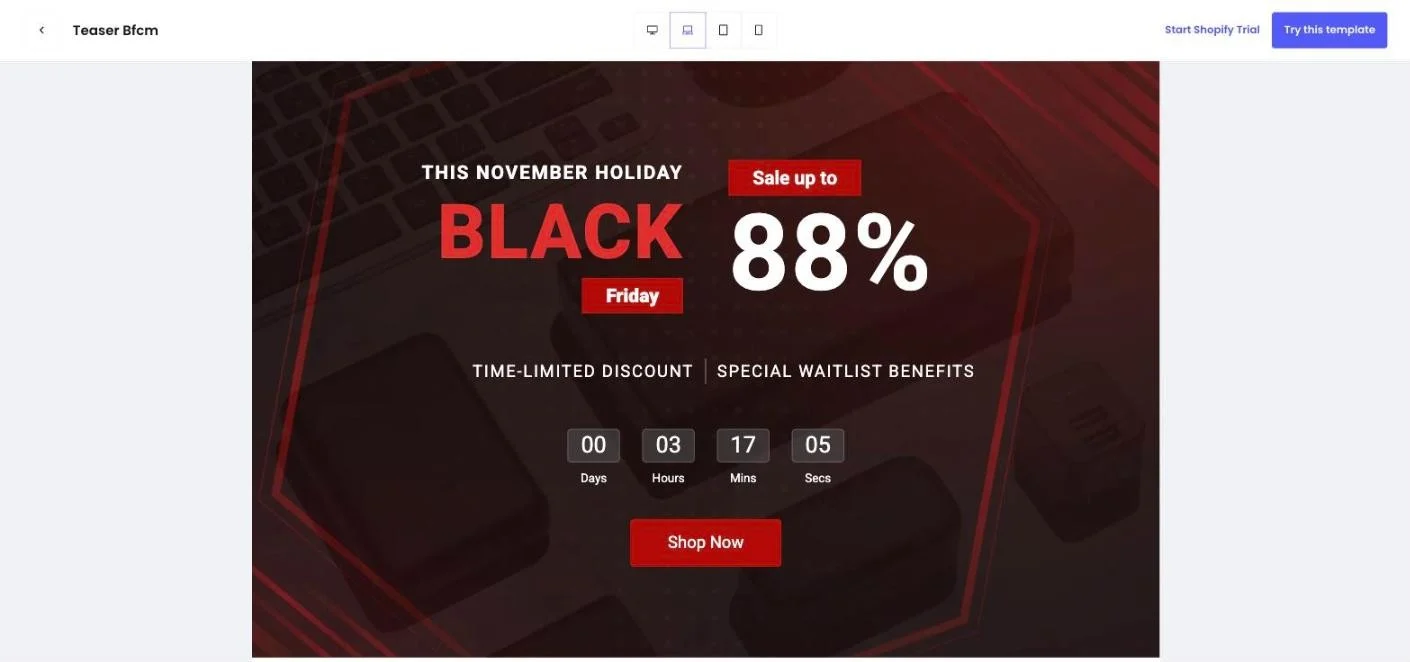 Shopify product page after Black Friday optimization